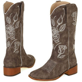 Ambrose Roses Embroidered Western Boots